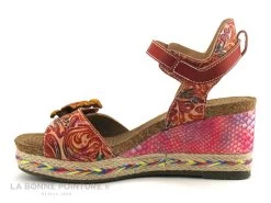 Laura Vita FACYO 06 Rouge - Fleur - Nu-pieds Compense -Chaussures Pour Femmes cd24607c73b9e66c561f35ea11d5d5ef 2858301 158129