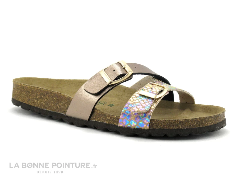 Autenti 689156 - Mule Anatomique - Bronze - Python Multicolore 1 Autenti 689156 - Mule Anatomique - Bronze - Python Multicolore
