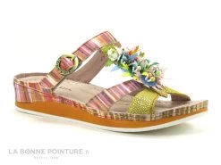 Laura Vita BRCUELO 242 Jaune Multicolore - Mule Femme
