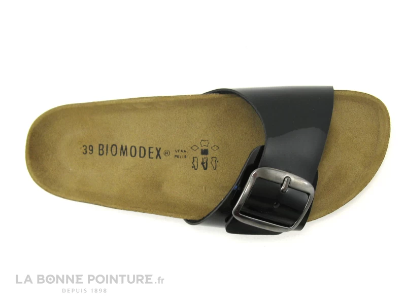 Biomodex 1854 Noir Verni - Mule Femme Avec Bride Large 3 Biomodex 1854 Noir Verni - Mule Femme Avec Bride Large – Image 3