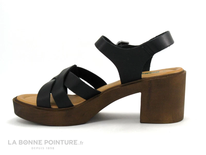 BioNatura 99A2268-I-GOINER - Oil Nero - Sandale Cuir Noir Talon Large 3 BioNatura 99A2268-I-GOINER - Oil Nero - Sandale Cuir Noir Talon Large – Image 3