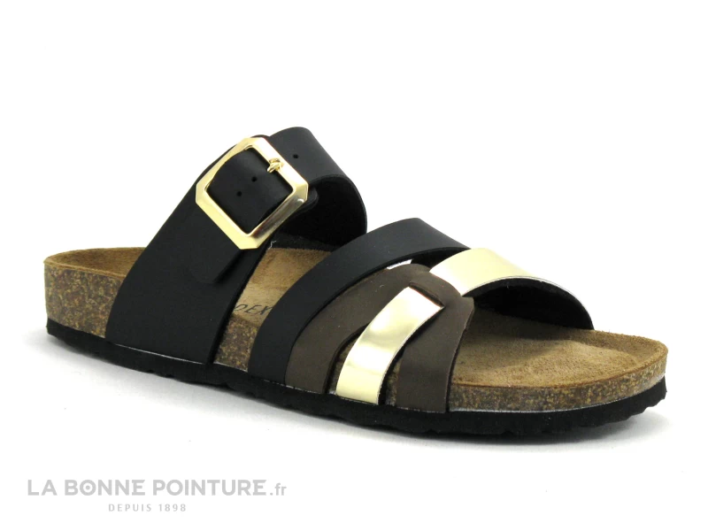 Biomodex 887CQ Startek - Noir Marron Or - Mule Femme Reglable 1 Biomodex 887CQ Startek - Noir Marron Or - Mule Femme Reglable