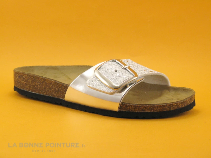 Biomodex 1854 Argent - Paillettes - Mule Plate - Bride Large 1 Biomodex 1854 Argent - Paillettes - Mule Plate - Bride Large