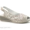 Morans WELDOR - Beige - Gris Metal - Nu-pieds Talon Compense