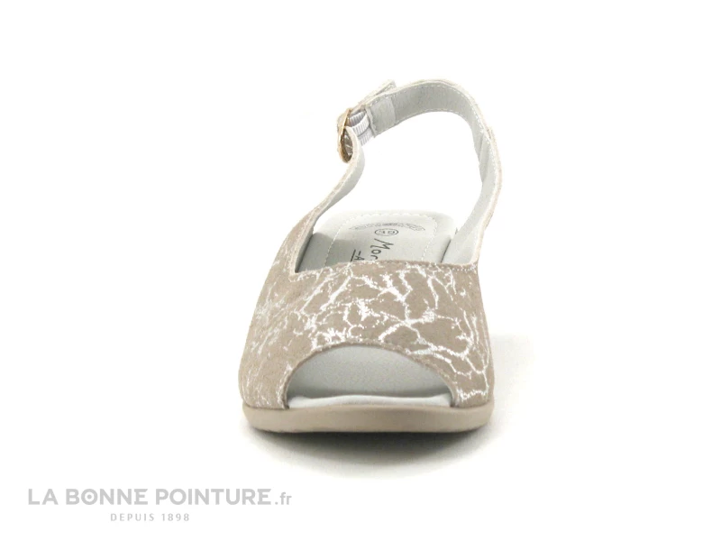 Morans WELDOR - Beige - Gris Metal - Nu-pieds Talon Compense 2 Morans WELDOR - Beige - Gris Metal - Nu-pieds Talon Compense – Image 2