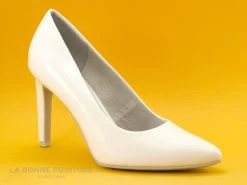 Marco Tozzi 2-22415-34 White Patent - Escarpin Blanc Verni Talon Haut