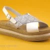 Carla Tortosa 15154 - Blanc - Argent - Brides Croisees - Nu-pieds