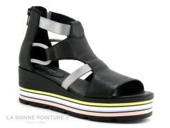 Martina Buraro 828004 Nero - Argento - Semelle Multicolore - Nu-pieds