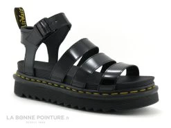 Dr. Martens Dr Martens BLAIRE Black Patent Lamper - Sandale Plateforme Vernie