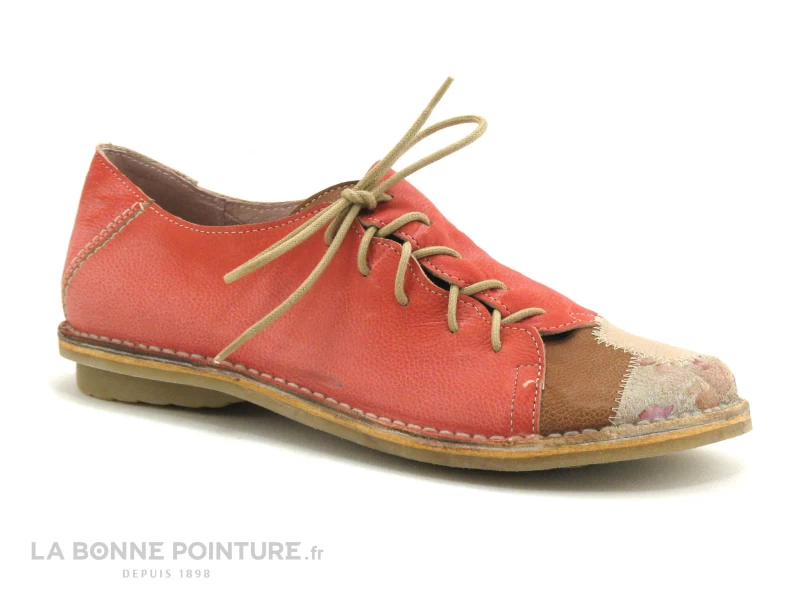 Alce Shoes 9058 - Rouge - Beige - Lacet Lateral - Chaussure Basse F 5 Alce Shoes 9058 - Rouge - Beige - Lacet Lateral - Chaussure Basse F – Image 5