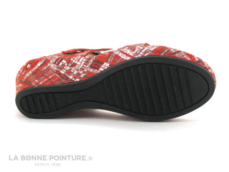 Pedi Girl SACI Rouge Argent - Mule Talon Compense 7 Pedi Girl SACI Rouge Argent - Mule Talon Compense – Image 7