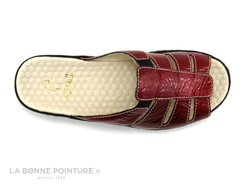 Pedi Girl DOMI - Rouge Verni - Mule Compensee Femme 6 Pedi Girl DOMI - Rouge Verni - Mule Compensee Femme – Image 6