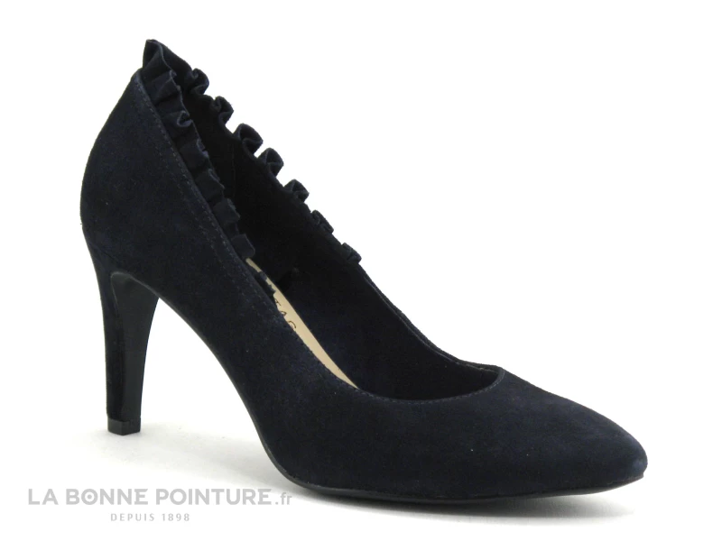 Tamaris 1-22451-22 Navy Suede - Fronces - Escarpin Bleu Marine 5 Tamaris 1-22451-22 Navy Suede - Fronces - Escarpin Bleu Marine – Image 5