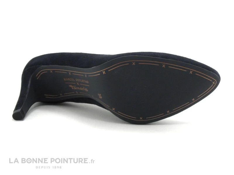 Tamaris 1-22451-22 Navy Suede - Fronces - Escarpin Bleu Marine 7 Tamaris 1-22451-22 Navy Suede - Fronces - Escarpin Bleu Marine – Image 7