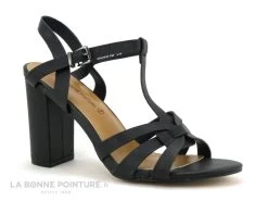 The Divine Factory HG3918 - Noir Quadrille - Sandale Talon Haut