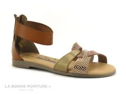 Chaussures Pour Femmes 50 Jordana 3444 Marron Bronze Metal - Sandale Avec Zip