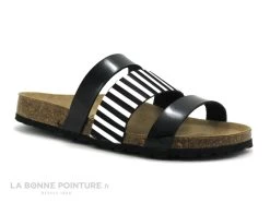 Autenti 689439 Noir - Argent Miroir - Mule Femme