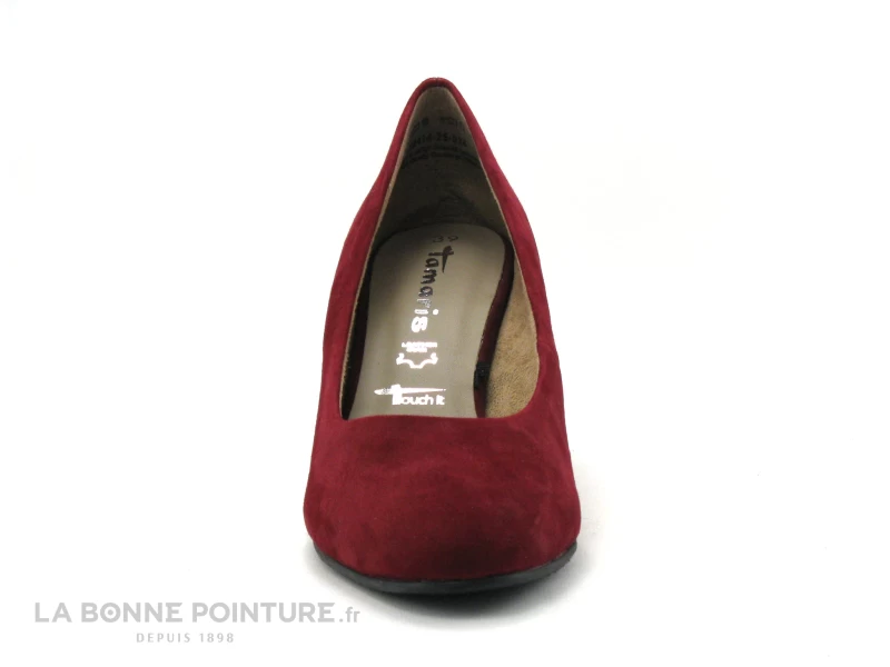 Tamaris 1-22414-25 Ruby - Escarpin Bordeaux Cuir Velours 2 Tamaris 1-22414-25 Ruby - Escarpin Bordeaux Cuir Velours – Image 2