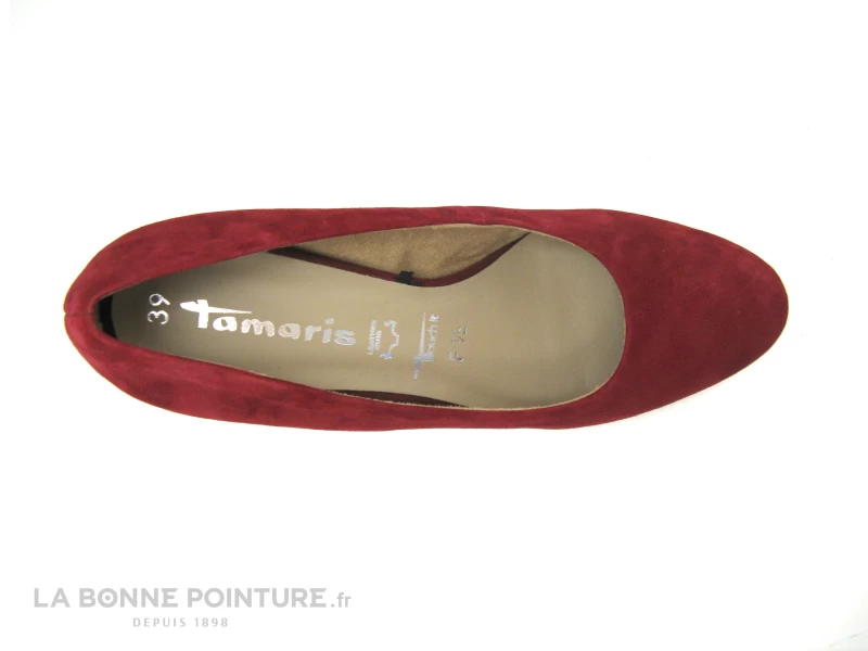 Tamaris 1-22414-25 Ruby - Escarpin Bordeaux Cuir Velours 6 Tamaris 1-22414-25 Ruby - Escarpin Bordeaux Cuir Velours – Image 6