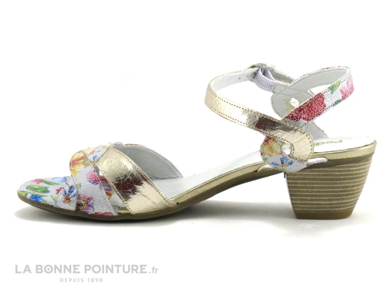 Pedi Girl LUXE Blanc - Argent - Fleuri - Nu-pieds Talon 3 Pedi Girl LUXE Blanc - Argent - Fleuri - Nu-pieds Talon – Image 3