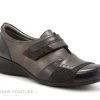 Pedi Girl GAURIA Carbone Moka - Chaussure Velcro Marron Metal