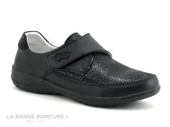 TopWay B843074 Noir - Noir Craquele Brillant - Chaussure Femme Velcro