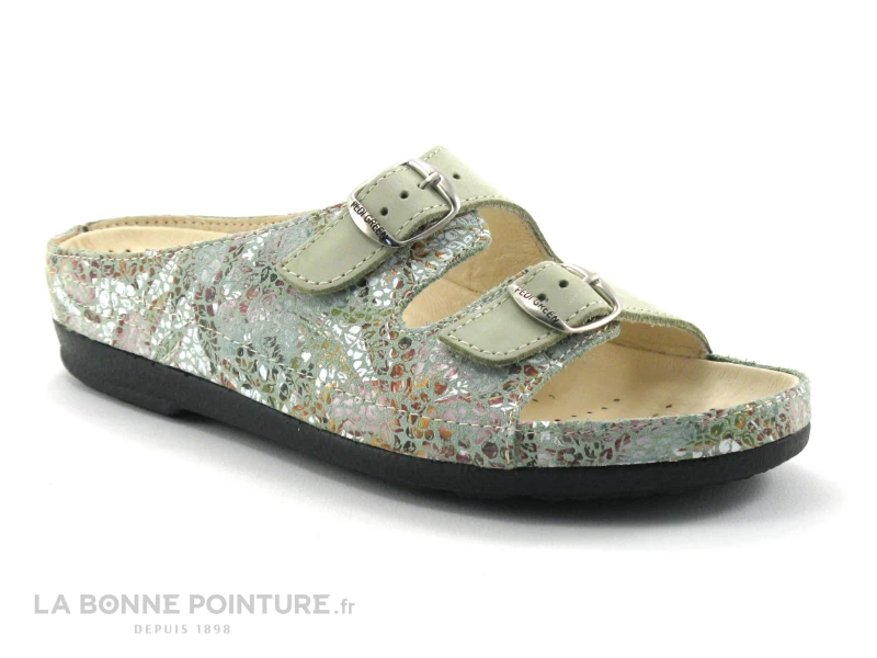 Pedi Girl WELL BIC DB Flo Nub Amande Salvia - Mule Reglable Femme 1 Pedi Girl WELL BIC DB Flo Nub Amande Salvia - Mule Reglable Femme