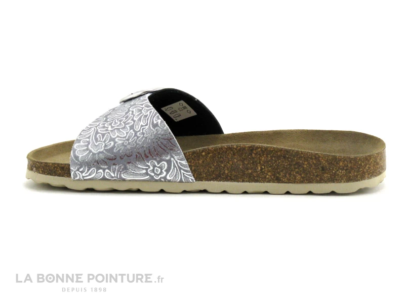 Autenti 689761 Gris Metal - Large Bride - Mule Femme 2 Autenti 689761 Gris Metal - Large Bride - Mule Femme – Image 2