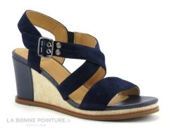 Chaussures Pour Femmes 42 Fugitive IRLAND Navy - LPITV09 - Sandale Bleu Marine - Talon Compense