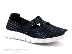 Morans KADOUR Marine - Paillettes Argent - Basket Elastique Femme