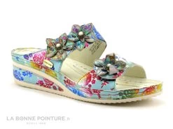 Laura Vita JACDISO 06 Blanc - Mule Originale Femme - Semelle Compensee