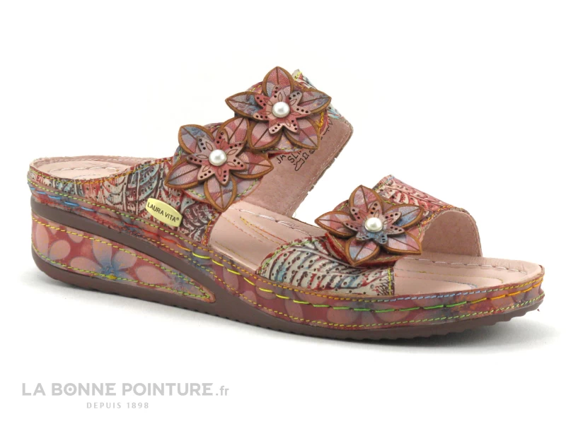 Laura Vita JACDISO 06 Rouge - Brides Avec Fleurs - Mule Femme 1 Laura Vita JACDISO 06 Rouge - Brides Avec Fleurs - Mule Femme