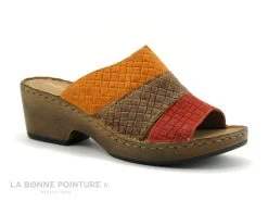 Pedi Girl YVAIR Rouge Safran - Mule Femme Petit Talon