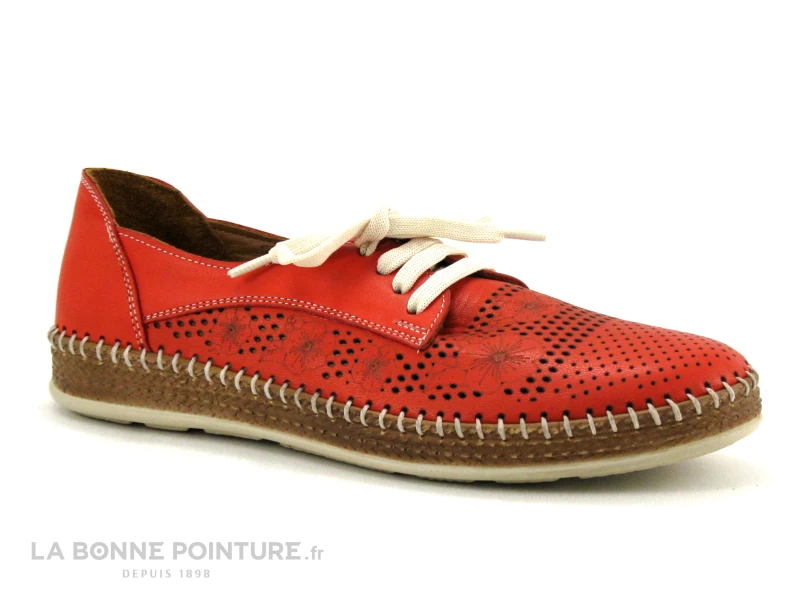 Morans GEMMA Rouge - Chaussure A Lacet Femme - Cuir Rouge 1 Morans GEMMA Rouge - Chaussure A Lacet Femme - Cuir Rouge