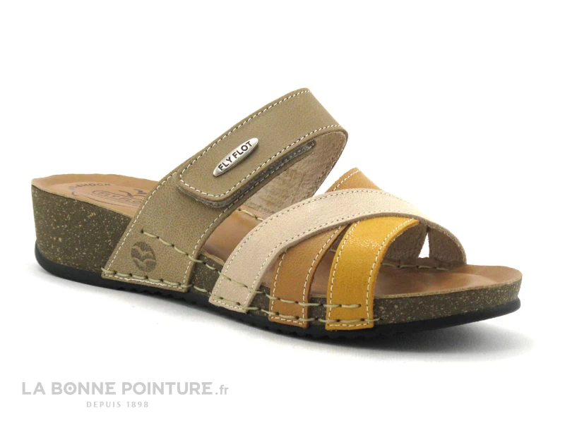 Fly Flot FLAMENT Taupe Jaune Beige - Mule Femme 1 Fly Flot FLAMENT Taupe Jaune Beige - Mule Femme