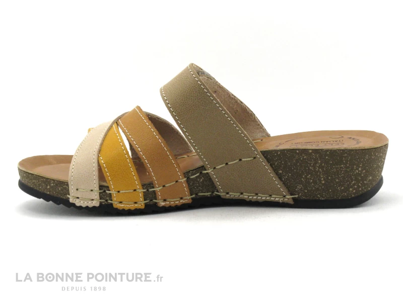 Fly Flot FLAMENT Taupe Jaune Beige - Mule Femme 2 Fly Flot FLAMENT Taupe Jaune Beige - Mule Femme – Image 2
