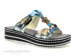 Laura Vita JACINEO 0323 Bleu - Mule Reglable Femme