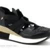 Gioseppo TASSIN - Sandale Sneaker Femme Noire Avec Ruban