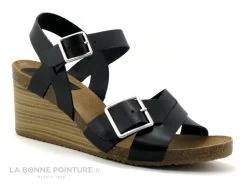 Kickers SPAINSTRAP Noir - 857930 - Sandale Talon Compense