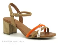 Marco Tozzi 2-28357-20 Cognac Comb - Sandale Talon Carre