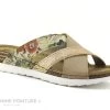 Morans MILTON 28724 - Beige Or Fleuri - Mule Compensee Femme