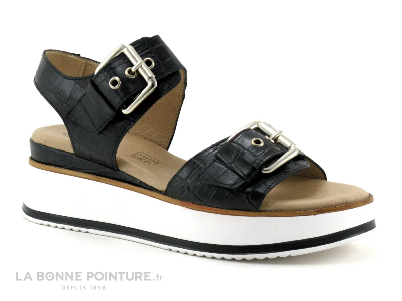 Geo Reino GIFABE Noir - Sandale Femme - Semelle Compensee 5 Geo Reino GIFABE Noir - Sandale Femme - Semelle Compensee – Image 5