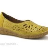 Karyoka RITA Jaune - Ballerine Perforee Femme Cuir Jaune