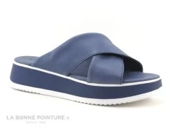 Agora PAIMPOL Jeans - Mule Compensee Bleu Jeans - Brides Croisees