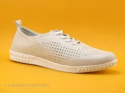 Chaussures Pour Femmes 4 Morans WITOU Argent - Chaussure A Lacet Femme Perforee