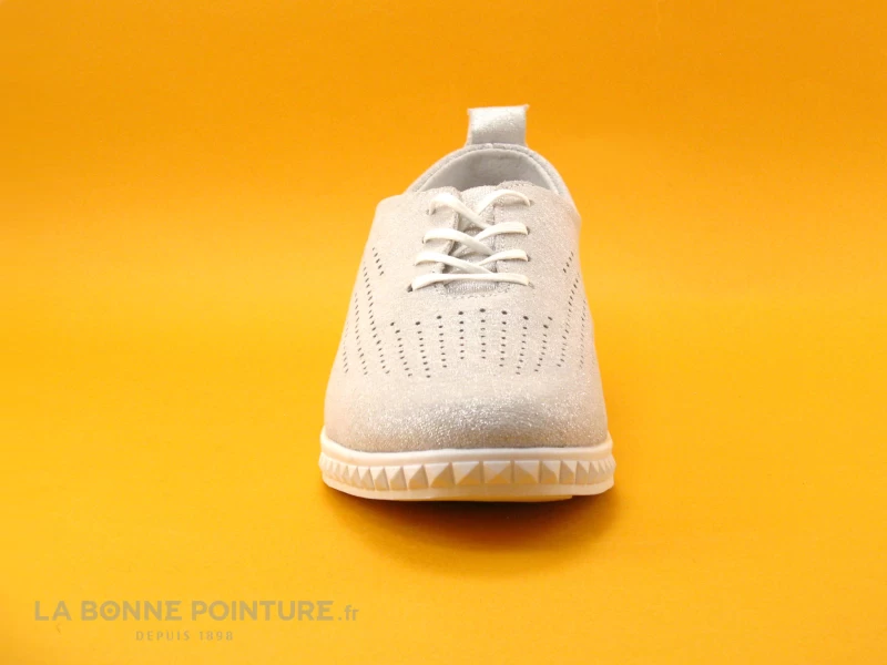 Morans WITOU Argent - Chaussure A Lacet Femme Perforee 2 Morans WITOU Argent - Chaussure A Lacet Femme Perforee – Image 2