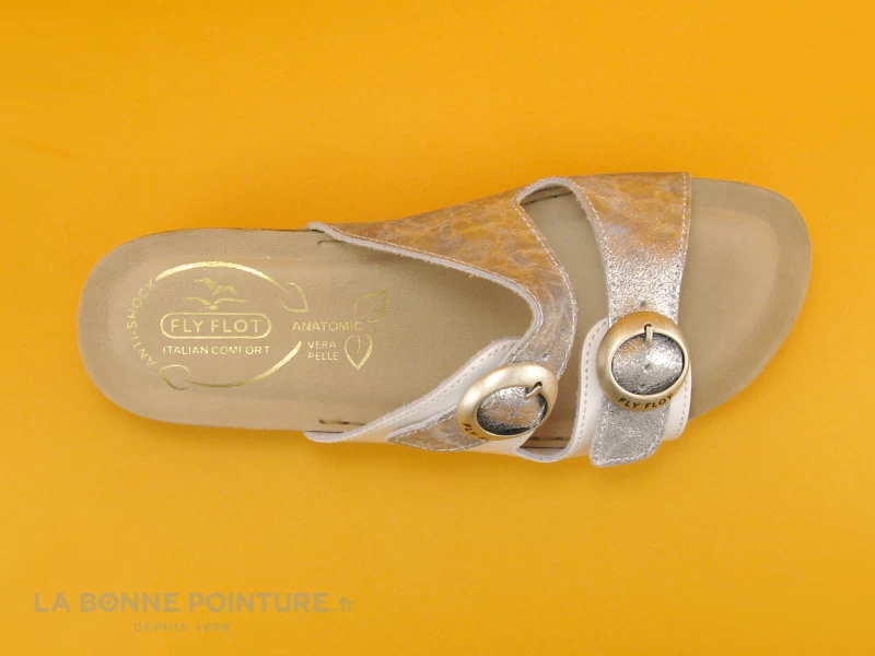 Fly Flot FLETY Blanc - Gris Metal - 2 Brides Reglables - Mule 6 Fly Flot FLETY Blanc - Gris Metal - 2 Brides Reglables - Mule – Image 6