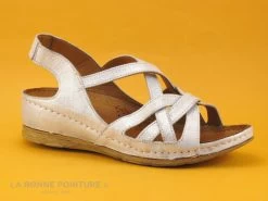 Karyoka PANA Champagne - Sandale Femme Beige - Talon Compense -Chaussures Pour Femmes cd24607c73b9e66c561f35ea11d5d5ef img 9293.jpg 170728