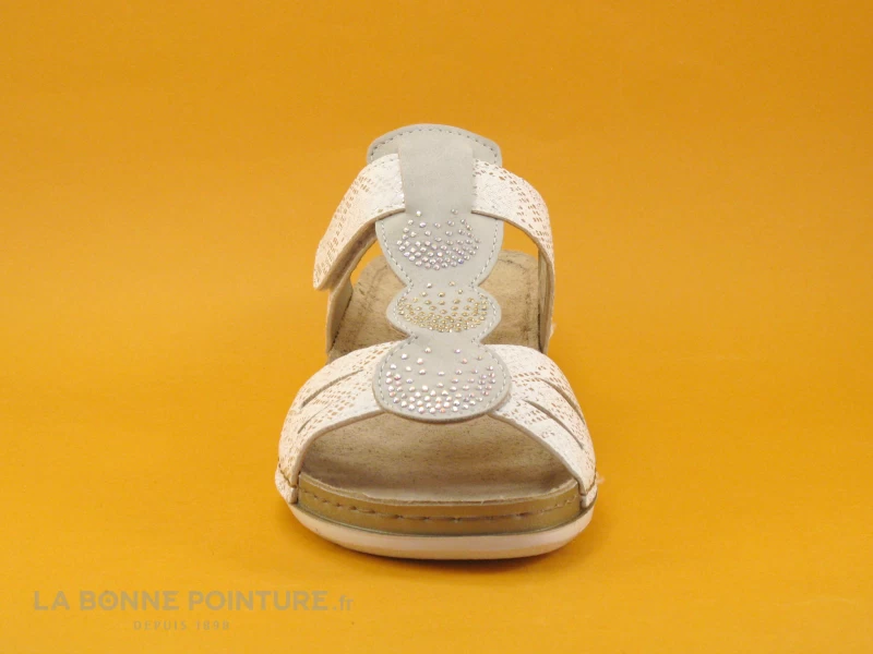 Morans MEMBOISE - Blanc - Gris - Mule Femme Avec Bride A Scratch 2 Morans MEMBOISE - Blanc - Gris - Mule Femme Avec Bride A Scratch – Image 2