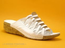 Karyoka DADOU Blanc - Mule Femme - Talon Compense